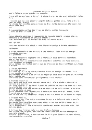 Panorama Da BíBlia Modulo 1   Bloco De Notas