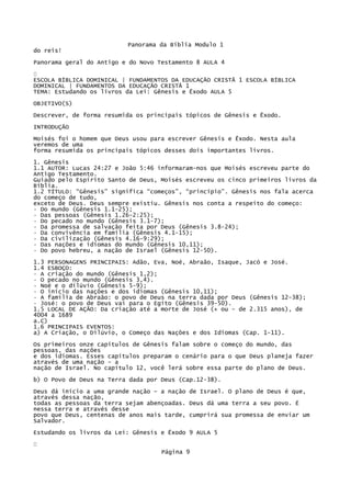 Panorama Da BíBlia Modulo 1   Bloco De Notas