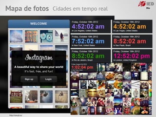 Mapa de fotos         Cidades em tempo real




 http://now.jit.su/
 