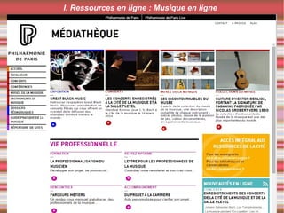 I. Ressources en ligne : Musique en ligne
 
