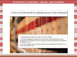 Acquisitions numériques : ebooks - point juridique
 