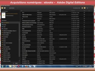 Acquisitions numériques : ebooks – Adobe Digital Editions
 