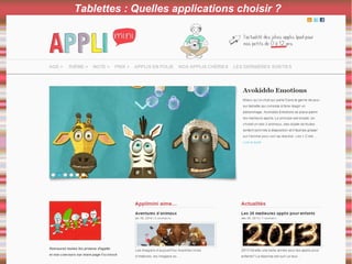 Tablettes : Quelles applications choisir ?
 