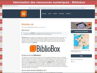 Valorisation des ressources numériques : Bibliobox
 