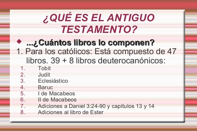 De Cuantos Libros Consta El Antiguo Testamento - Leer un Libro