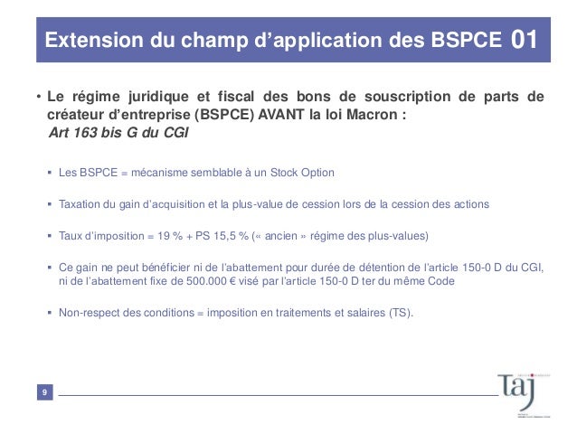 Taxation des plus values de stock options