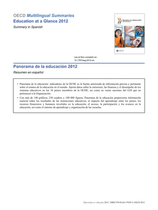 OECD Multilingual Summaries
Education at a Glance 2012
Summary in Spanish




                                            ...