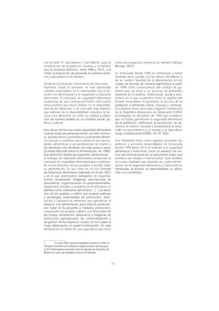 Panorama de la seguridad alimentaria y nutriciona en venezuela(1999 2012)