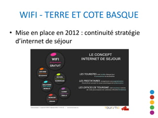 WIFI - TERRE ET COTE BASQUE
• Mise en place en 2012 : continuité stratégie
  d’internet de séjour
 