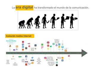 cLa era digital ha transformado el mundo de la comunicación.
Evolución medios Internet
 