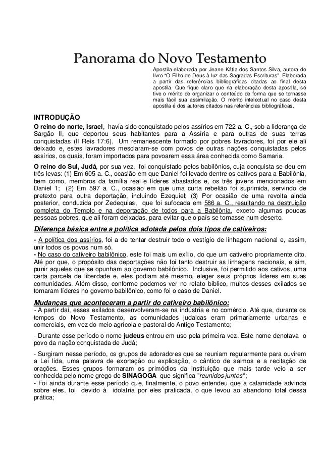 Panorama do novo testamento