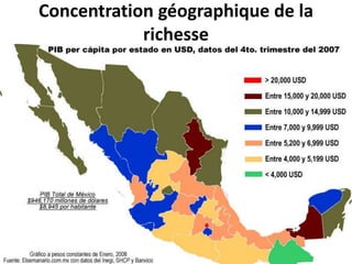 Concentration géographique de la 
richesse 
 