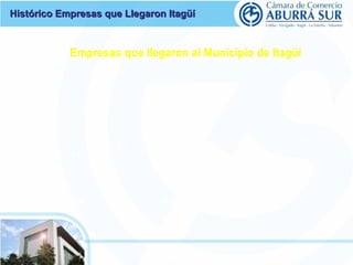 Histórico Empresas qquuee LLlleeggaarroonn IIttaaggüüíí 
Empresas que llegaron al Municipio de Itagüí 
51 
61 
77 68 84 
7...