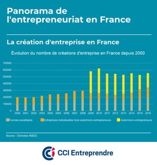 La création d'entreprise en France en 2016 - Panorama
