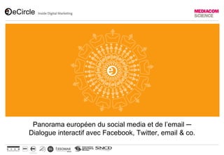 Panorama européen du social media et de l’email ─
Dialogue interactif avec Facebook, Twitter, email & co.
 