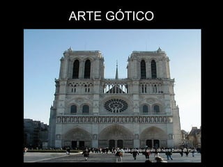 ARTE GÓTICO
La fachada principal oeste de Notre Dame de París
 