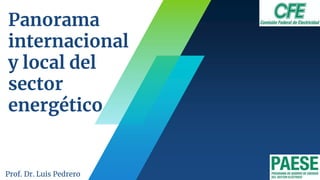 Panorama
internacional
y local del
sector
energético
1
Prof. Dr. Luis Pedrero
 