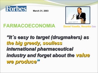 "Panorama global de la industria farmacéutica y sus perspectivas de desarrollo"