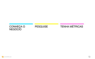 UXCONFBR 2016 32
CONHEÇA O
NEGÓCIO
PESQUISE
 TENHA MÉTRICAS
 