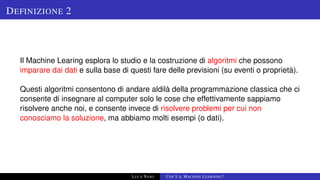 Cos'è il Machine Learning? | PDF