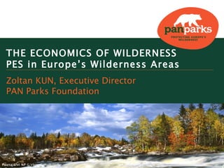THE ECONOMICS OF WILDERNESS
  PES in Europe’s Wilderness Areas
  Zoltan KUN, Executive Director
  PAN Parks Foundation




Paanajärvi NP © Viktor Gritsuk
 
