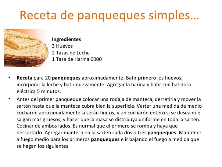 Ingredientes Para Hacer Panqueques Panqueques