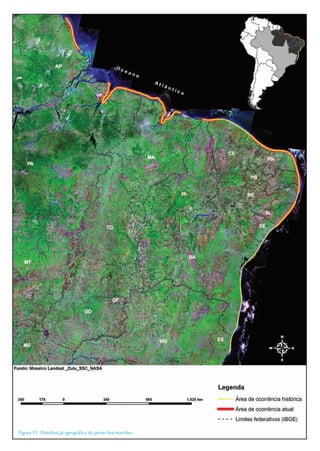 Figura 11: Distribuição geográfica do peixe-boi marinho.
 