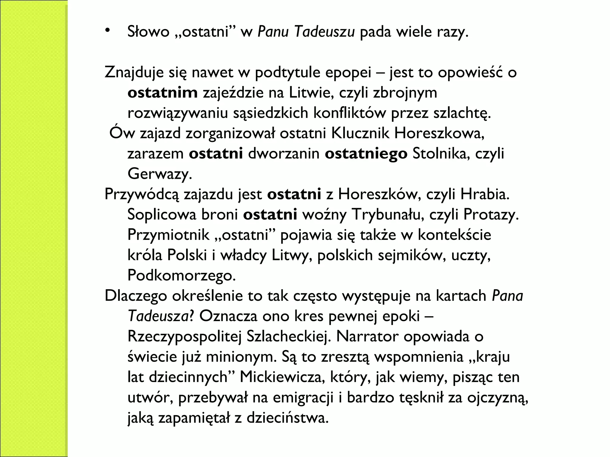 Pan tadeusz wprowadzenie | PPT