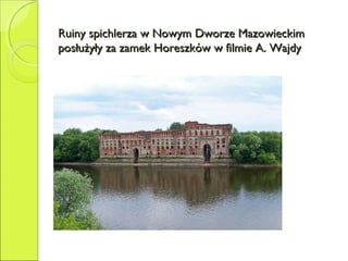 Ruiny spichlerza w Nowym Dworze MazowieckimRuiny spichlerza w Nowym Dworze Mazowieckim
posłużyły za zamek Horeszków w filmie A. Wajdyposłużyły za zamek Horeszków w filmie A. Wajdy
 