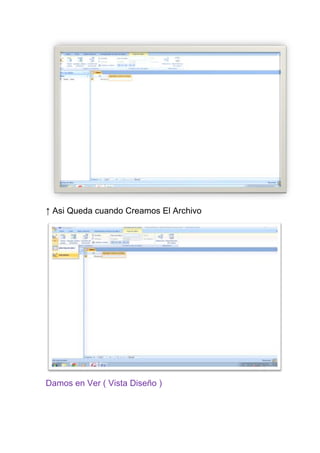 ↑ Asi Queda cuando Creamos El Archivo




Damos en Ver ( Vista Diseño )
 