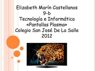 Elizabeth Marín Castellanos
             9-b
 Tecnología e Informática
     «Pantallas Plasma»
Colegio San José De La Salle
            2012
 
