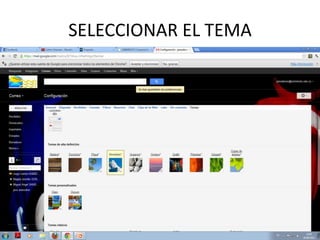 SELECCIONAR EL TEMA
