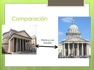 Comparación
Pórtico con
frontón
 