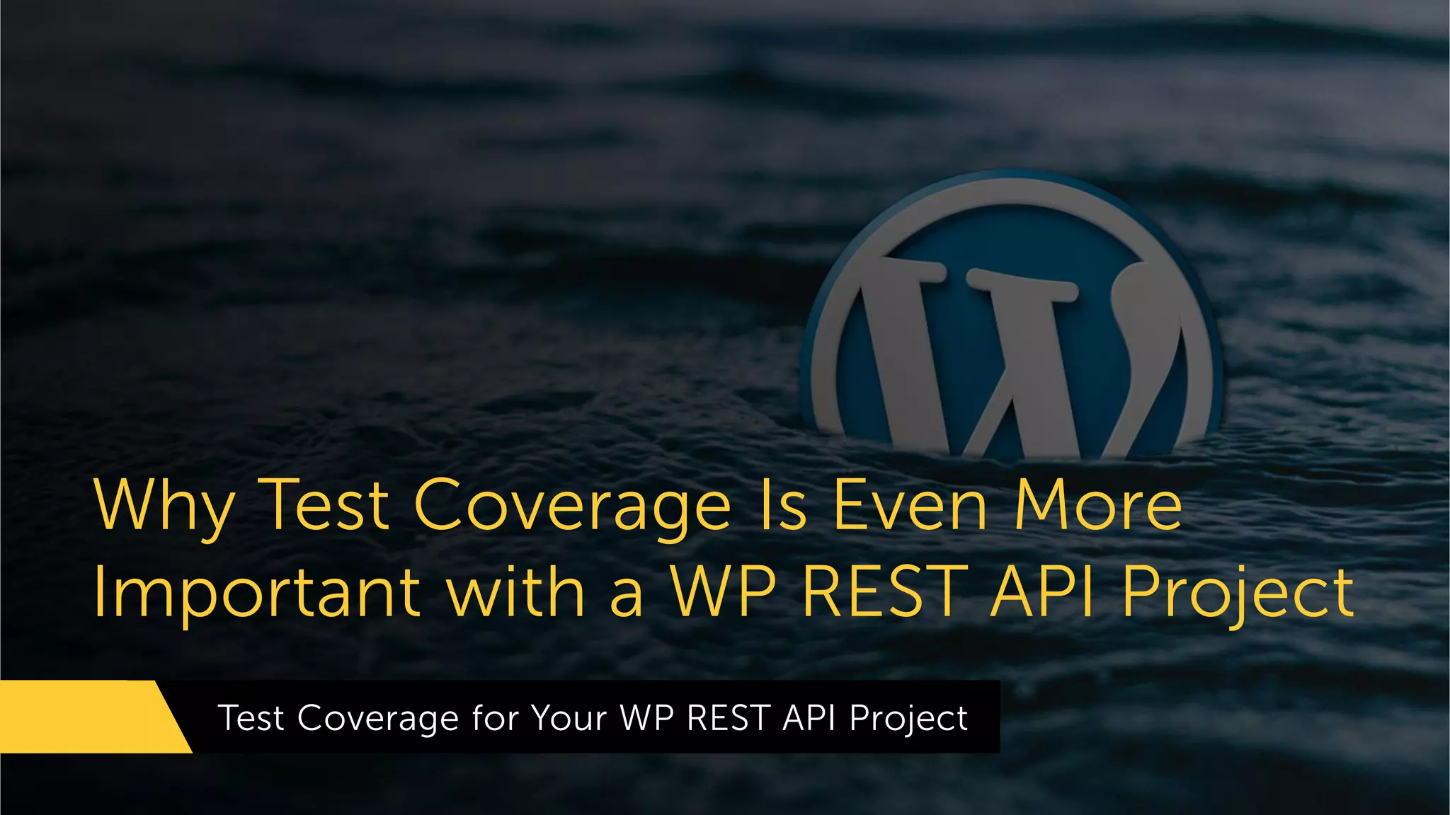 Why Test Coverage Is Even More Important with a WP REST API Project Test Coverage for Your WP REST API Project 