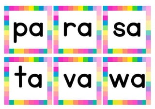 Pantig Flashcards for Readingin Filipino | PDF