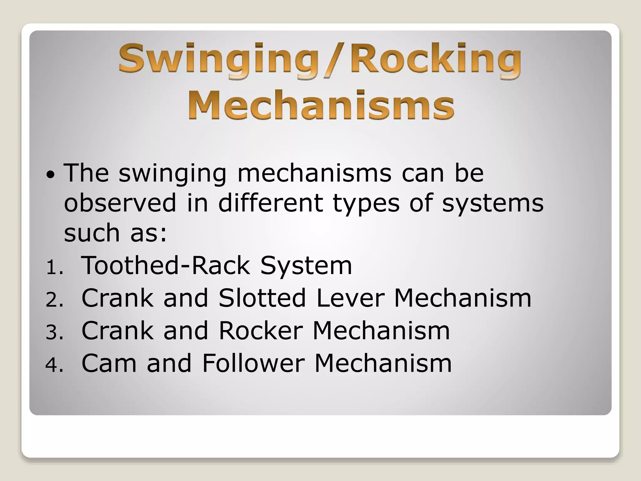 Pantograph,geneva,swinging mechanisms | PPTX