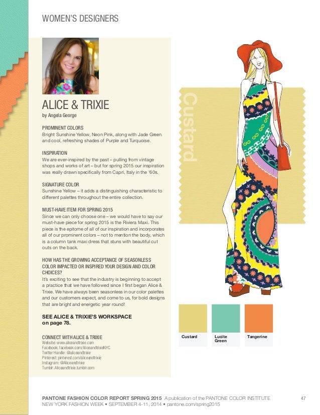 pantone fashion color palette spring 2015