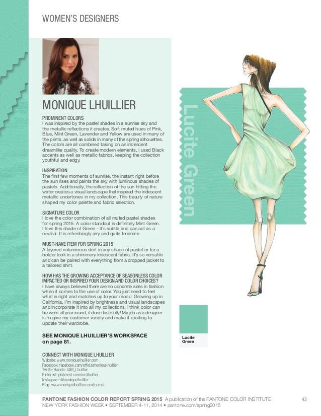 Spring Colors Pantone Fashion Report 15 Brought To You By Hamilt