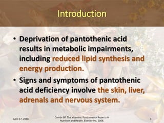 Pantothenic acid deficiency and toxicity | PPT