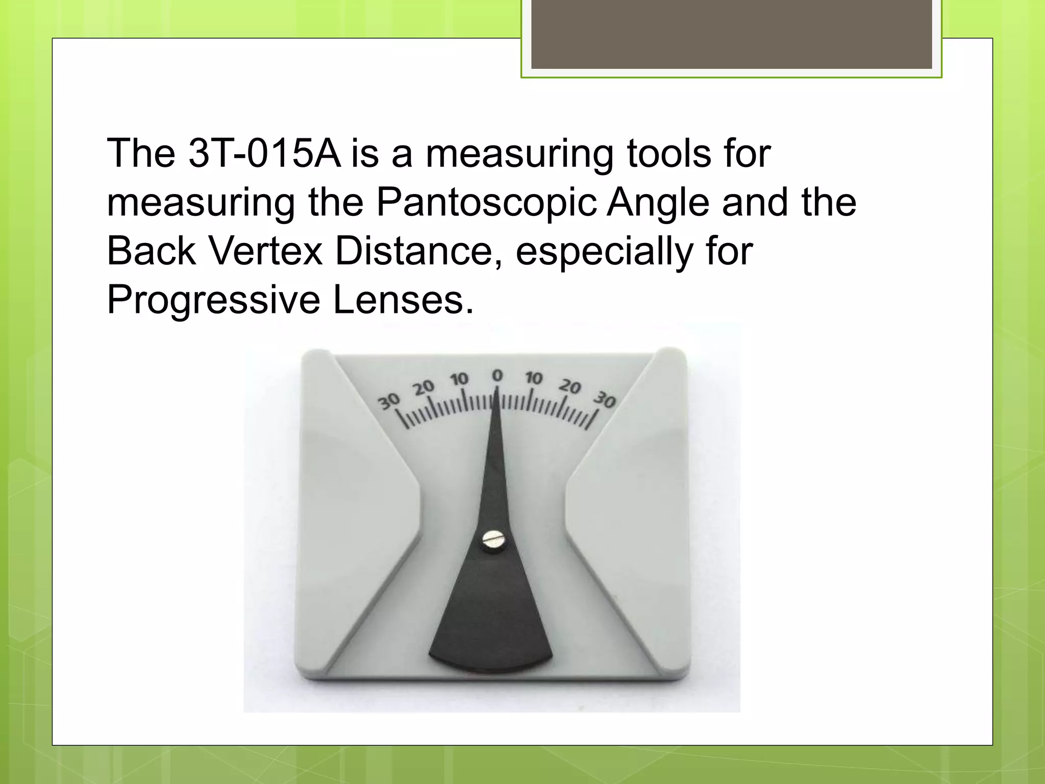 Pantoscopic tilt PPT