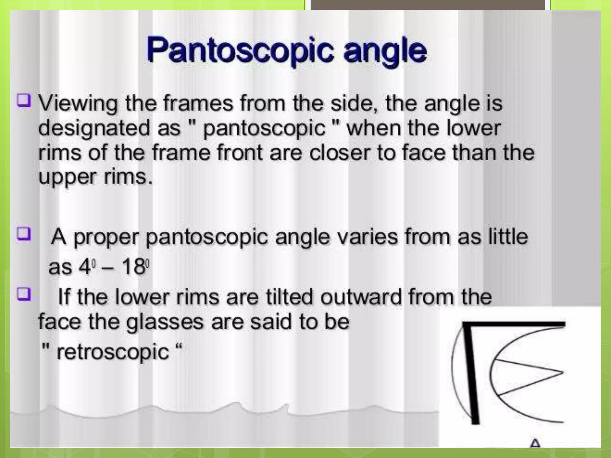 Pantoscopic tilt PPT