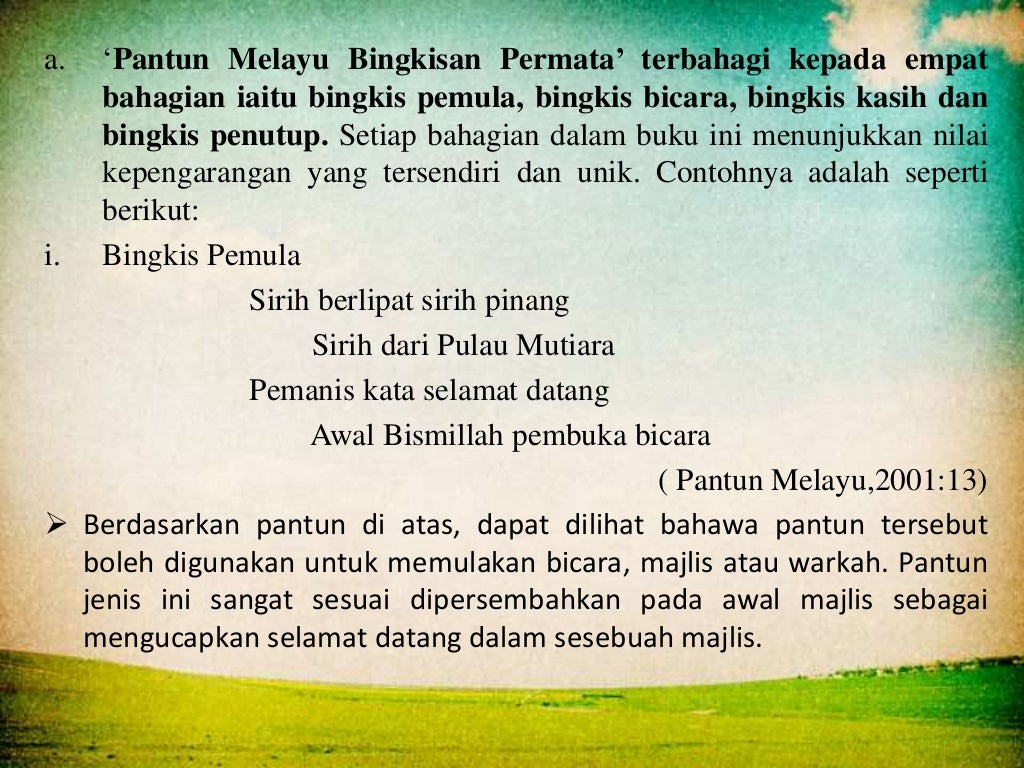 Slaid Pembentangan Pantun Melayu Bingkisan Permata