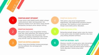 1
2
3
4
5
6
Fungsi pantun adat istiadat sendiri adalah sebagai
media peraturan dalam bermasyarakat. Dan
peraturan tersebut murni dari leluhur tanpa dirubah
berdasarkan kemajuan jaman ataupun lainnya.
PANTUN ADAT ISTIADAT
Merupakan pantun yang mengisahkan tentang
kisah atau nasib seseorang. Dan biasanya pantun
dagang ini diceritakan atau dinyanyikan oleh
mereka yang sedang di perantauan atau mereka
yang memiliki nasib tak seberuntung temannya.
PANTUN DAGANG
Pantun yang isinya berisikan tentang perjuangan
seorang pahlawan dan semangat para
pahlawan.
PANTUN KEPAHLAWANAN
Yaitu pantun yang isinya mengambarkan
kegembiraan, baik kegembiraan pembaca maupun
pendengar. Dan biasanya isi akan disesuaikan
dengan acara ketika pantun dibacakan.
PANTUN SUKA CITA
Berbanding terbalik dengan pantun suka cita, karena
isi dari pantun duka cita adalah kesedihan atau duka
yang sedang dirasakan pembaca.
PANTUN DUKA CITA
Meskipun memiliki inti yang sama, yaitu menceritakan
kesedihan. Namun pantun beriba hati berbeda
dengan pantun duka cita karena pantun beriba hati
hanya digunakan mereka yang sudah
dewasa.
PANTUN BERIBA HATI
 