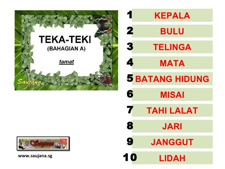 Pantun Teka Teki 01 Bahagian Tubuh