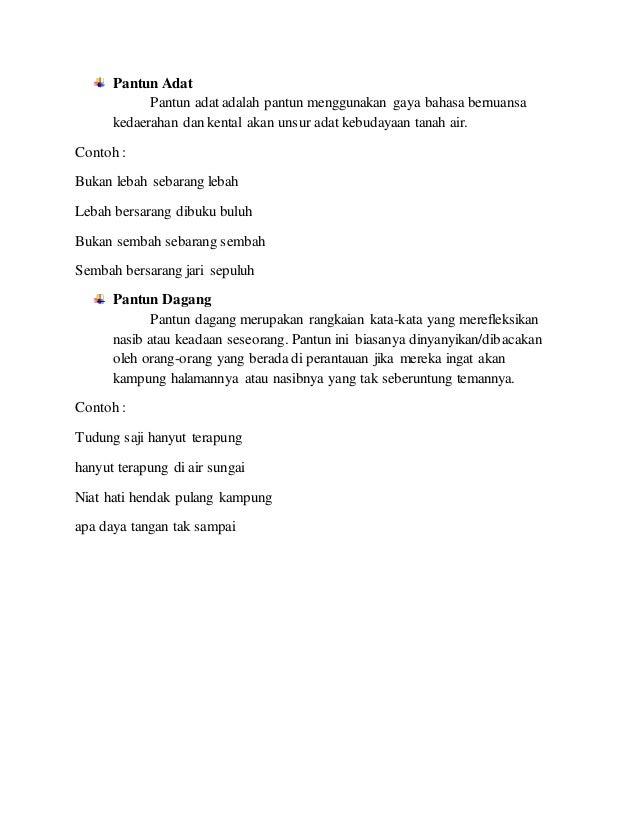 Contoh Pantun Adat Beserta Maknanya Contoh Soal Dan Materi