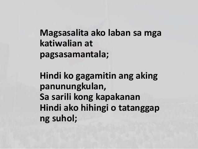 panata sa bayan Plano niyang ipagpatuloy sa masteral hanggang doctoral degree ang edukasyon niya kaya ang personal niyang panata ay ang huwag sumuko para sa bayan at sa mga kababayan. panata sa bayan Plano niyang ipagpatuloy sa masteral hanggang doctoral degree ang edukasyon niya kaya ang personal niyang panata ay ang huwag sumuko para sa bayan at sa mga kababayan.