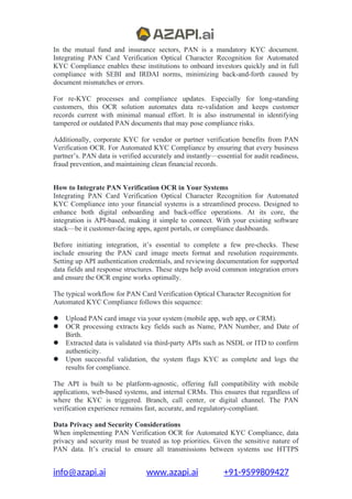 PAN Verification OCR for Automated KYC Compliance in Financial ...