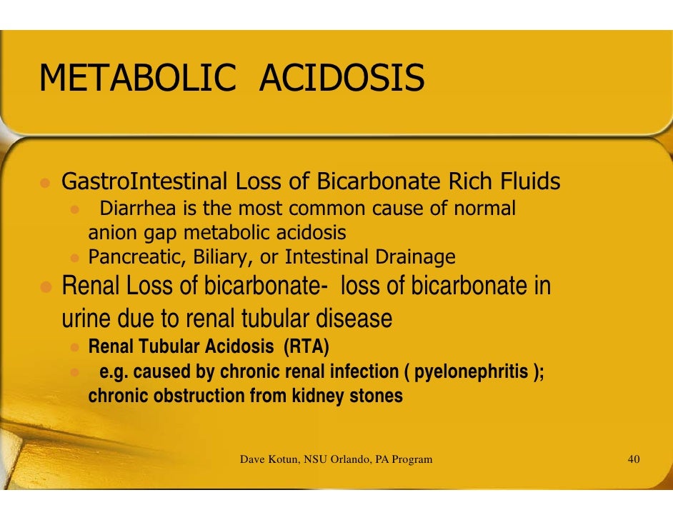 metabolic 2hrs diarrhea bicarbonate