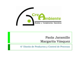Paola JaramilloMargarita Vásquez 6° Diseño de Productos y Control de Procesos 
