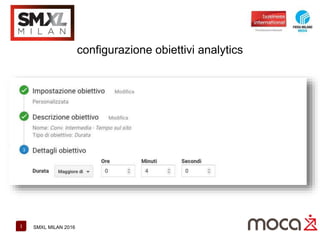 1 SMXL MILAN 2016
configurazione obiettivi analytics
 